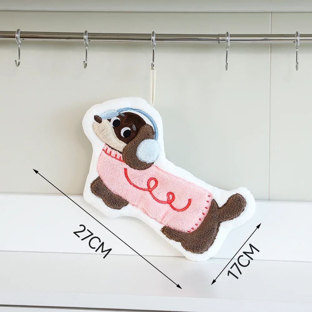 Cute Dog Shaped Hanging Hand Towel - 11