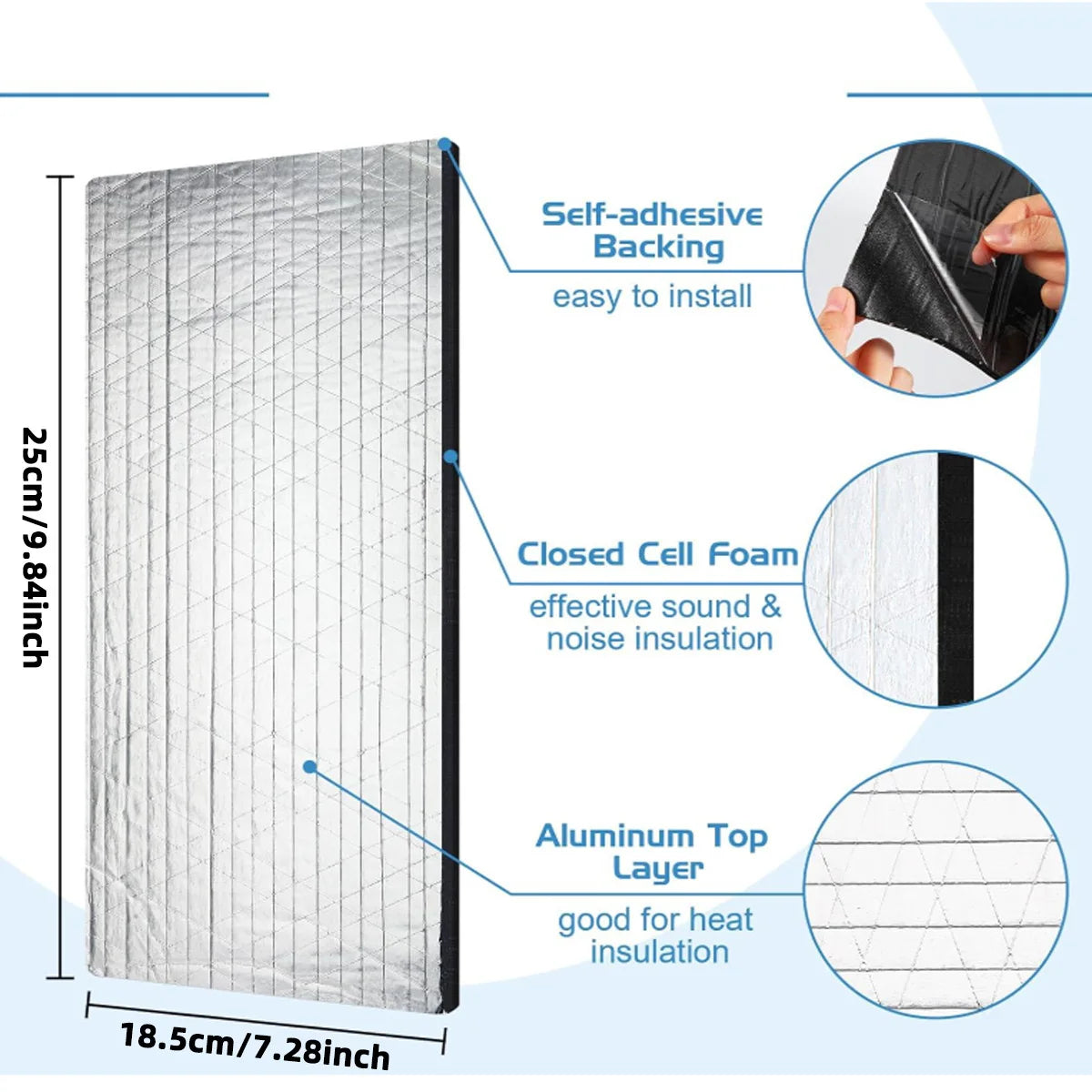 Car Soundproofing Insulation Mat Heat Shield Noise Deadening Pad - 2