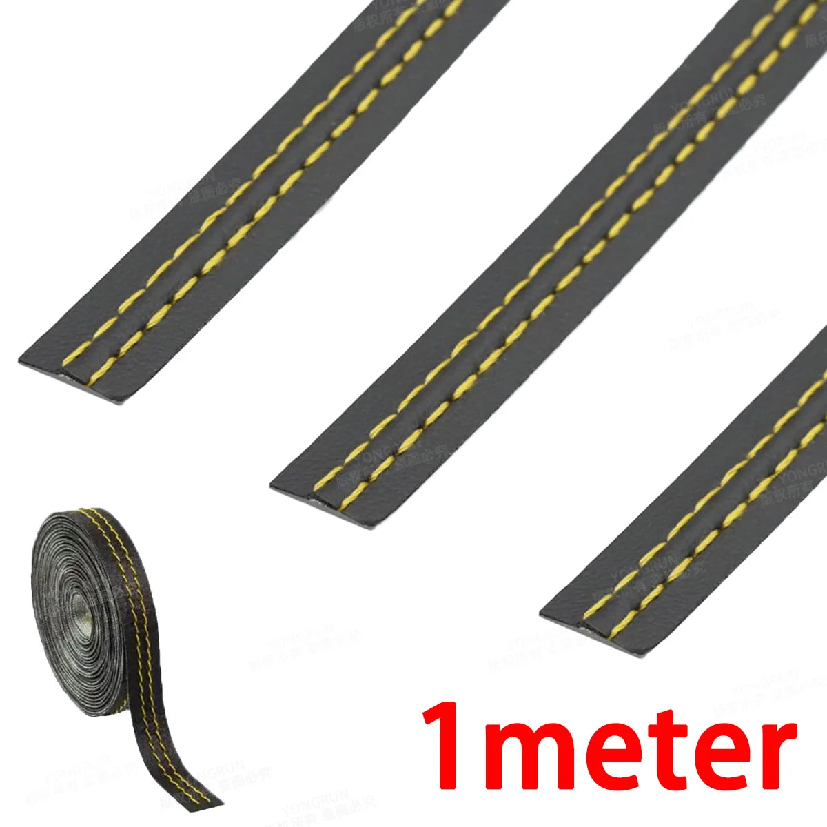 1M Car Interior Decorative Trim Strip PU Leather Dashboard Edge Molding