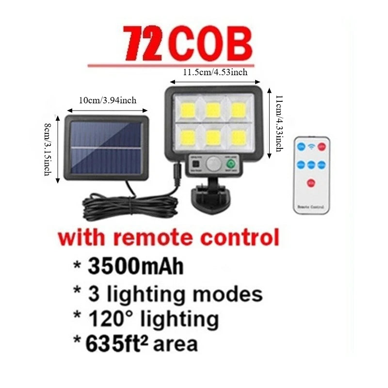 Waterproof Solar Motion Sensor Wall Light with Remote Control - 18