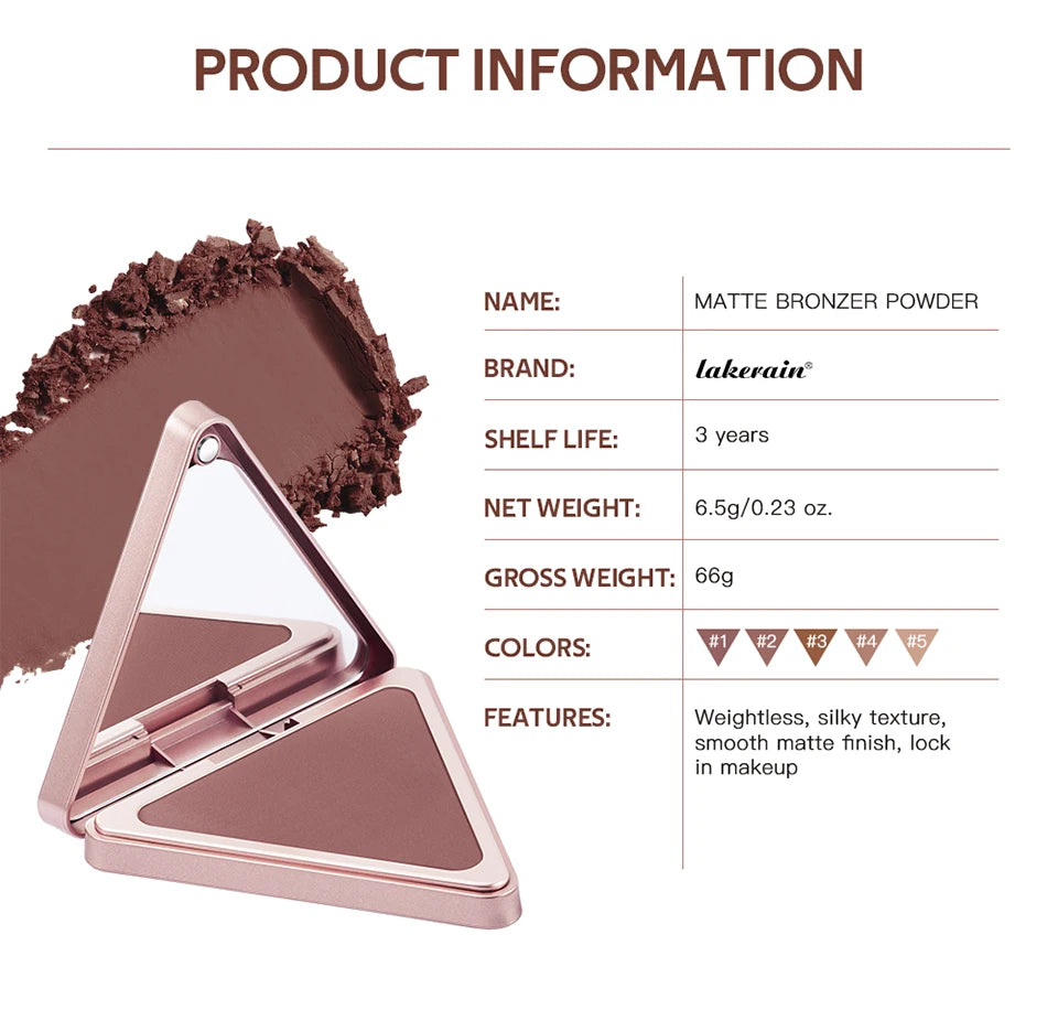 Matte Bronzer Powder for Face Contouring - 16