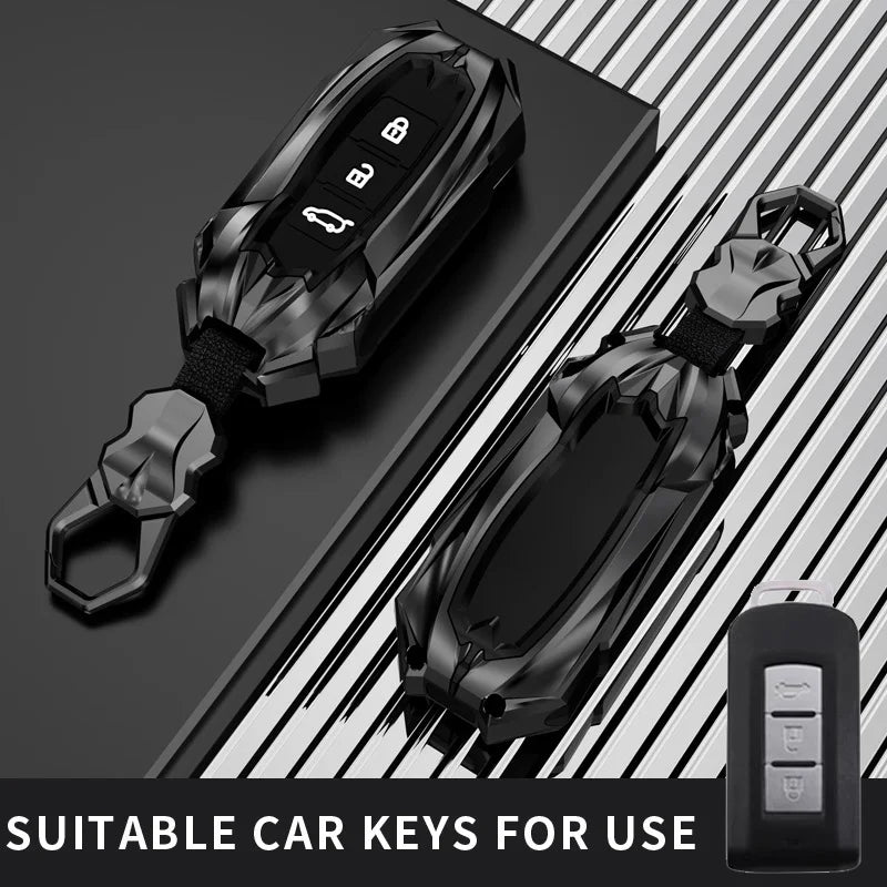 Protective Galvanized Alloy Car Key Case Cover for Mitsubishi - 10