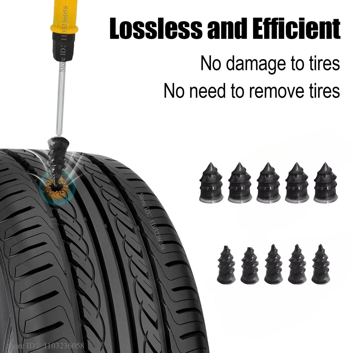 Emergency Auto Tire Repair Kit with Puncture Plug Tools