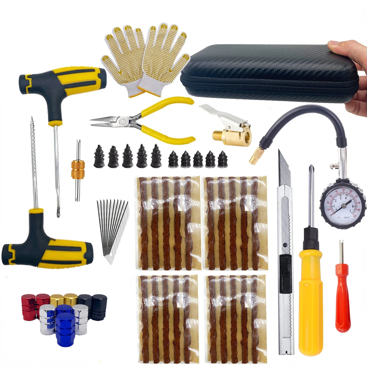 Emergency Tire Puncture Repair Kit for Cars and Motorcycles