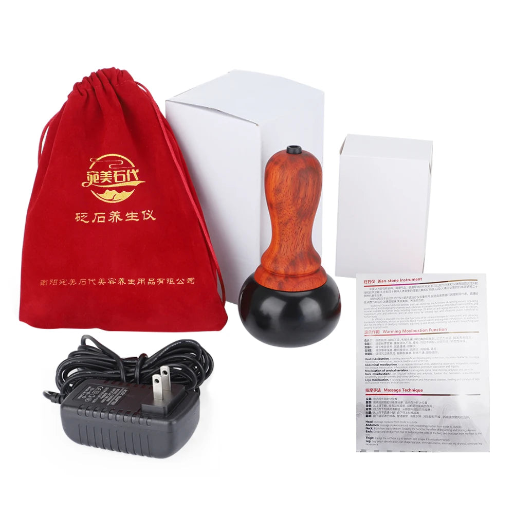 Electric Bianstone Hot Stone Gua Sha Massager for Body Pain Relief - 15
