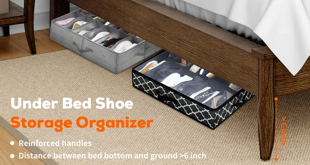 Under Bed Shoe Storage Organizer for 12 Pairs