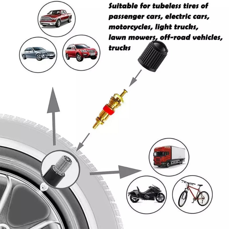 33-Piece Tire Valve Stem Core Repair Tool Kit