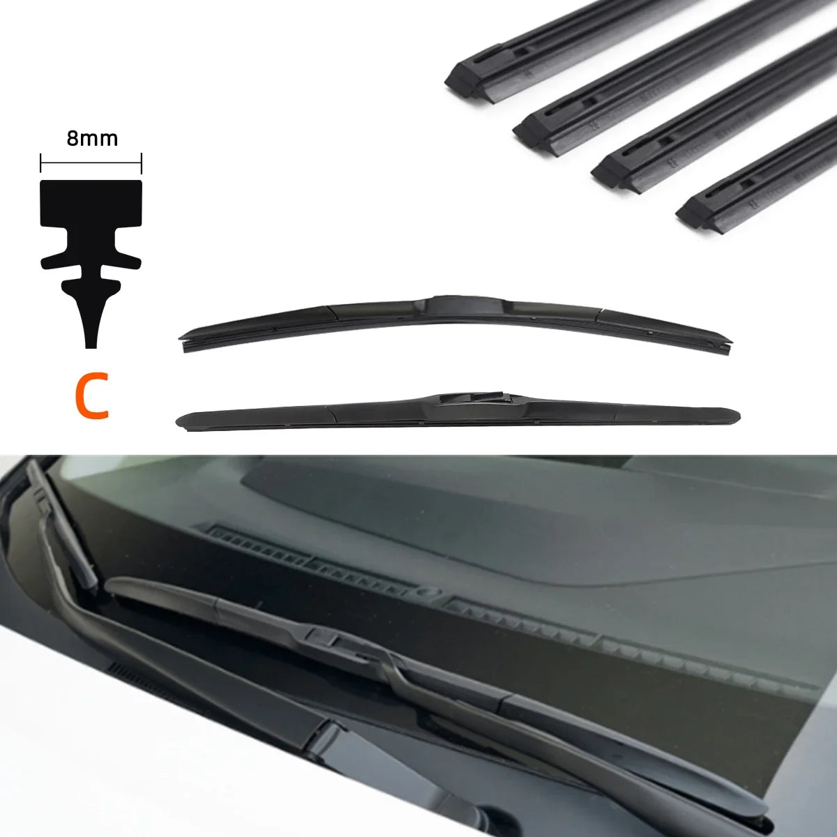 Universal Car Wiper Blade Rubber Refill Strip