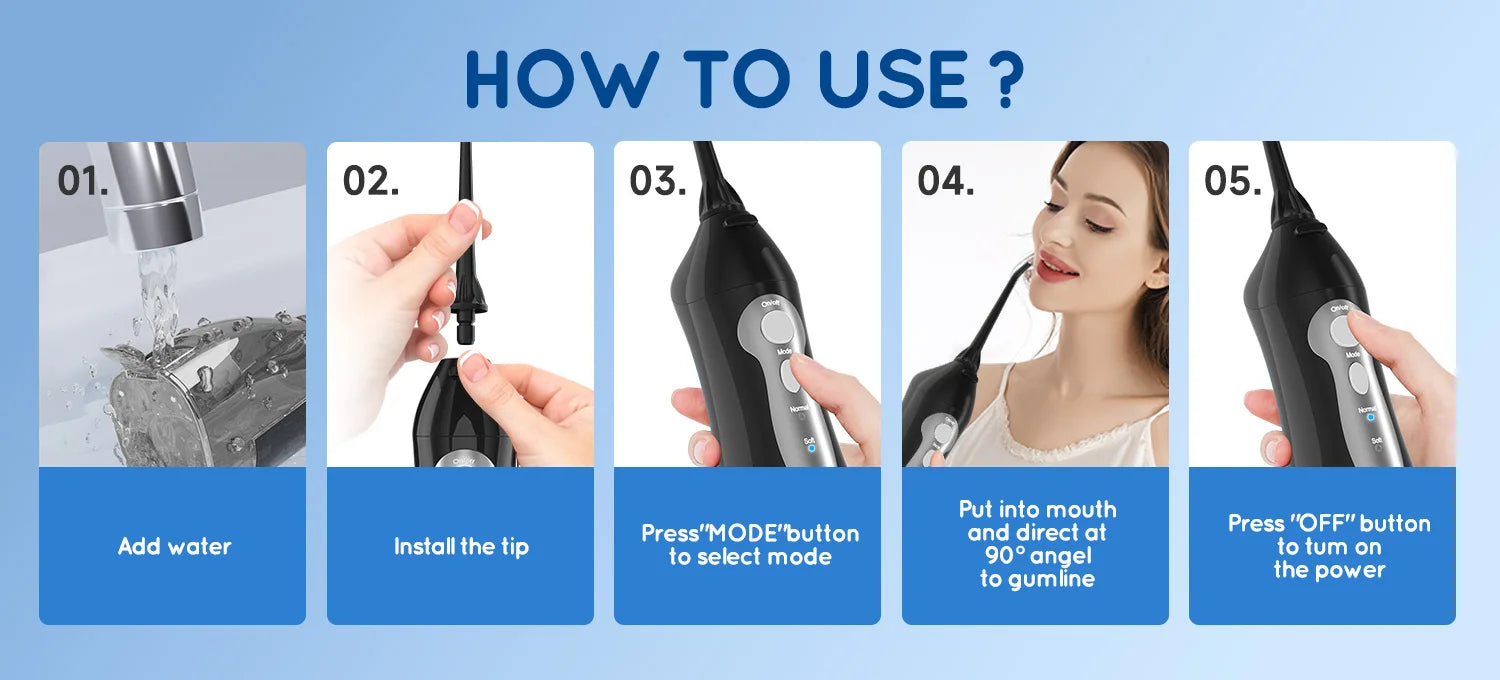 Portable Electric Water Flosser and Toothbrush Set - 12