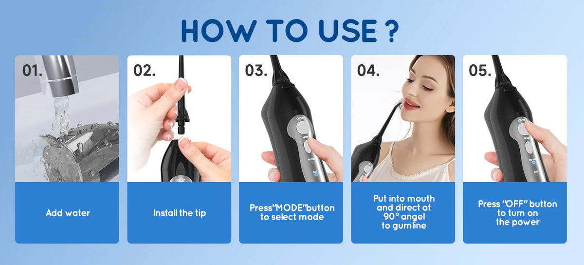 Portable Electric Water Flosser and Toothbrush Set