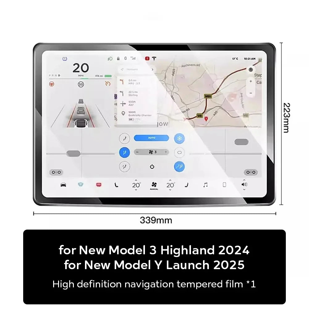 HD Tempered Glass Screen Protector for Tesla Model 3 and Model Y