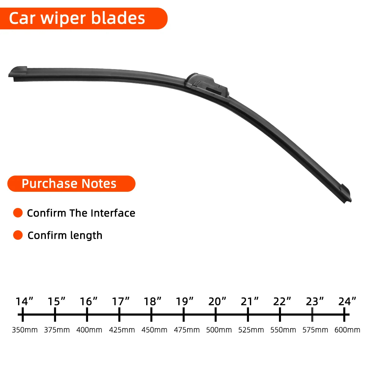 Universal Frameless J-Hook Car Windshield Wiper Blade - 5