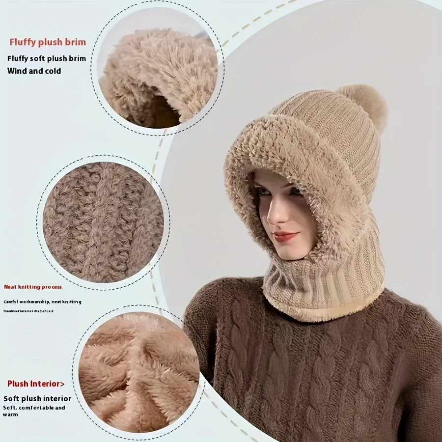 Windproof Thermal Fleece Ski Mask and Hat Set