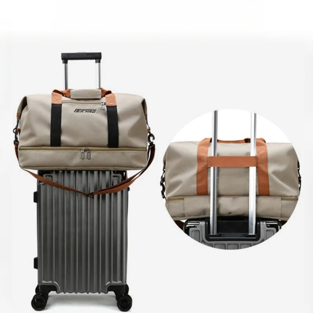 Large Capacity Travel Duffel Bag with Shoe Compartment - 9