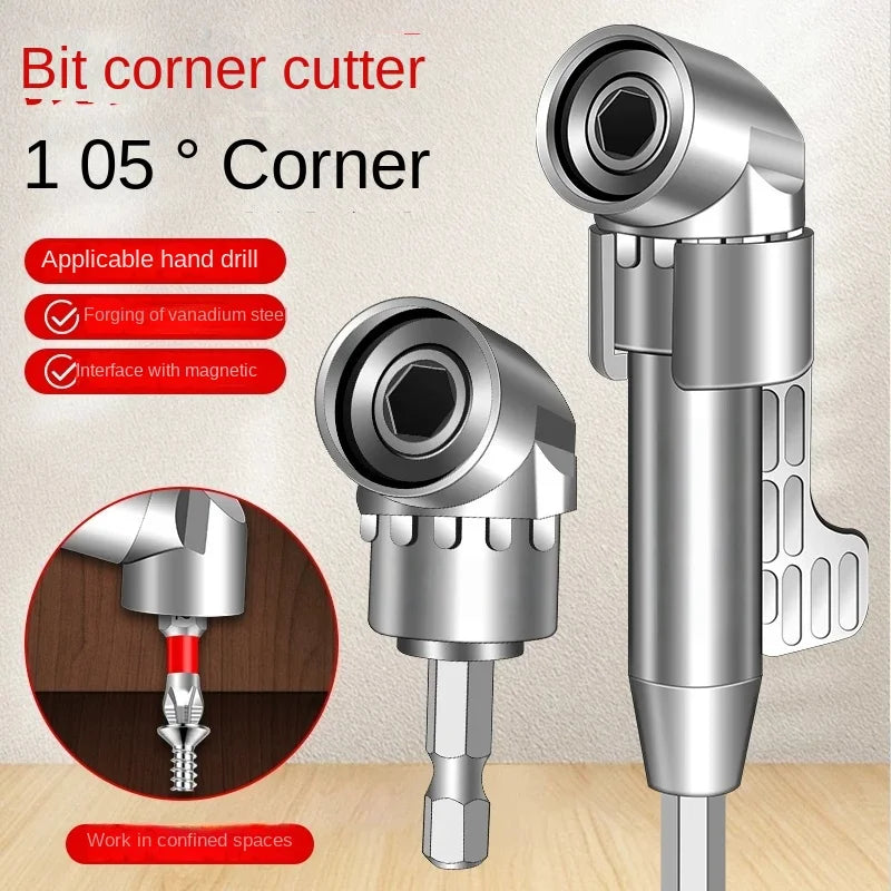 Magnetic Right Angle Drill Attachment 1 4 Inch Hex Drive Extension Tool - 2