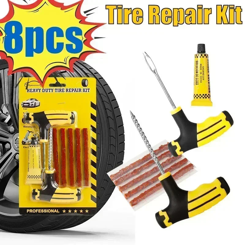 Emergency Tubeless Tire Repair Tool Kit for Car and Motorcycle