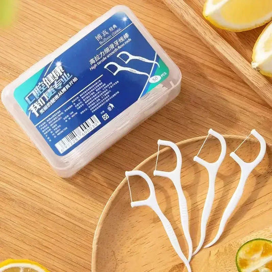 Portable Disposable High-Tension Dental Floss Picks with Travel Case