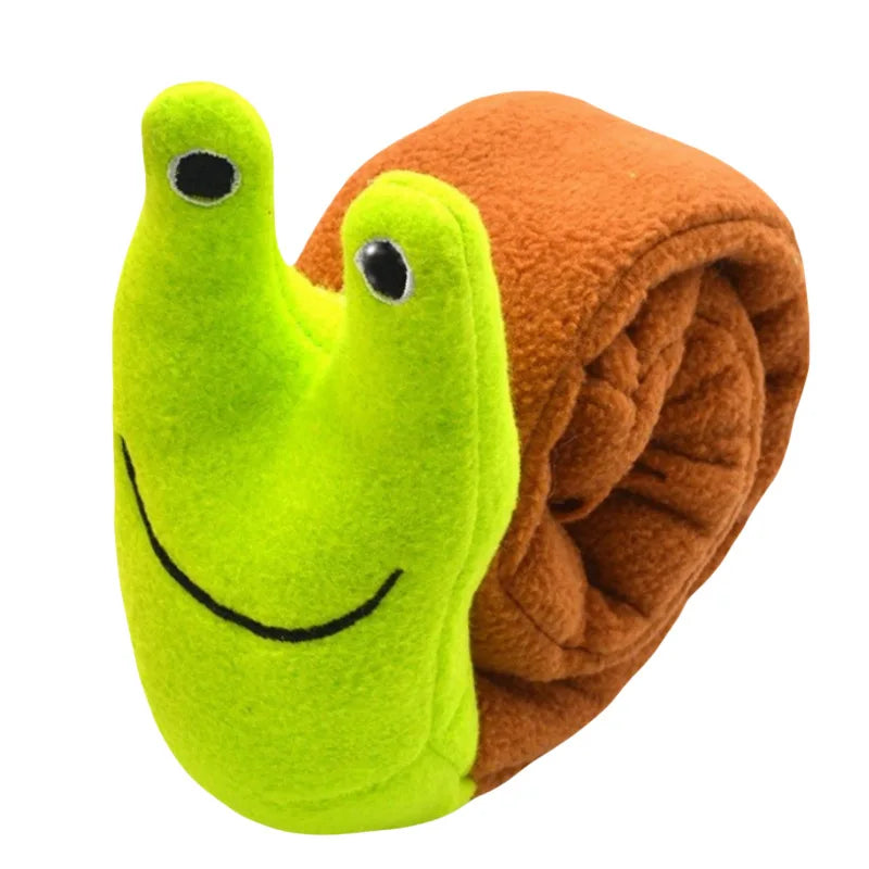 Foldable Squeaky Snail Plush Chew Toy for Dogs
