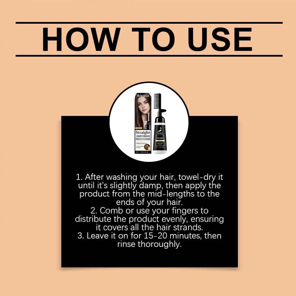 One-Step Hair Straightening Cream with Built-In Comb - 12