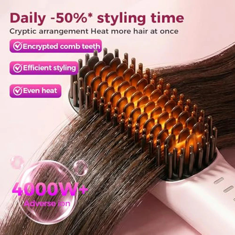 Fast Heating Cordless Hair Straightening Brush - 1