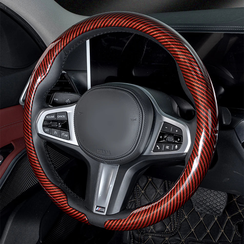Universal Non-Slip Carbon Fiber Car Steering Wheel Cover