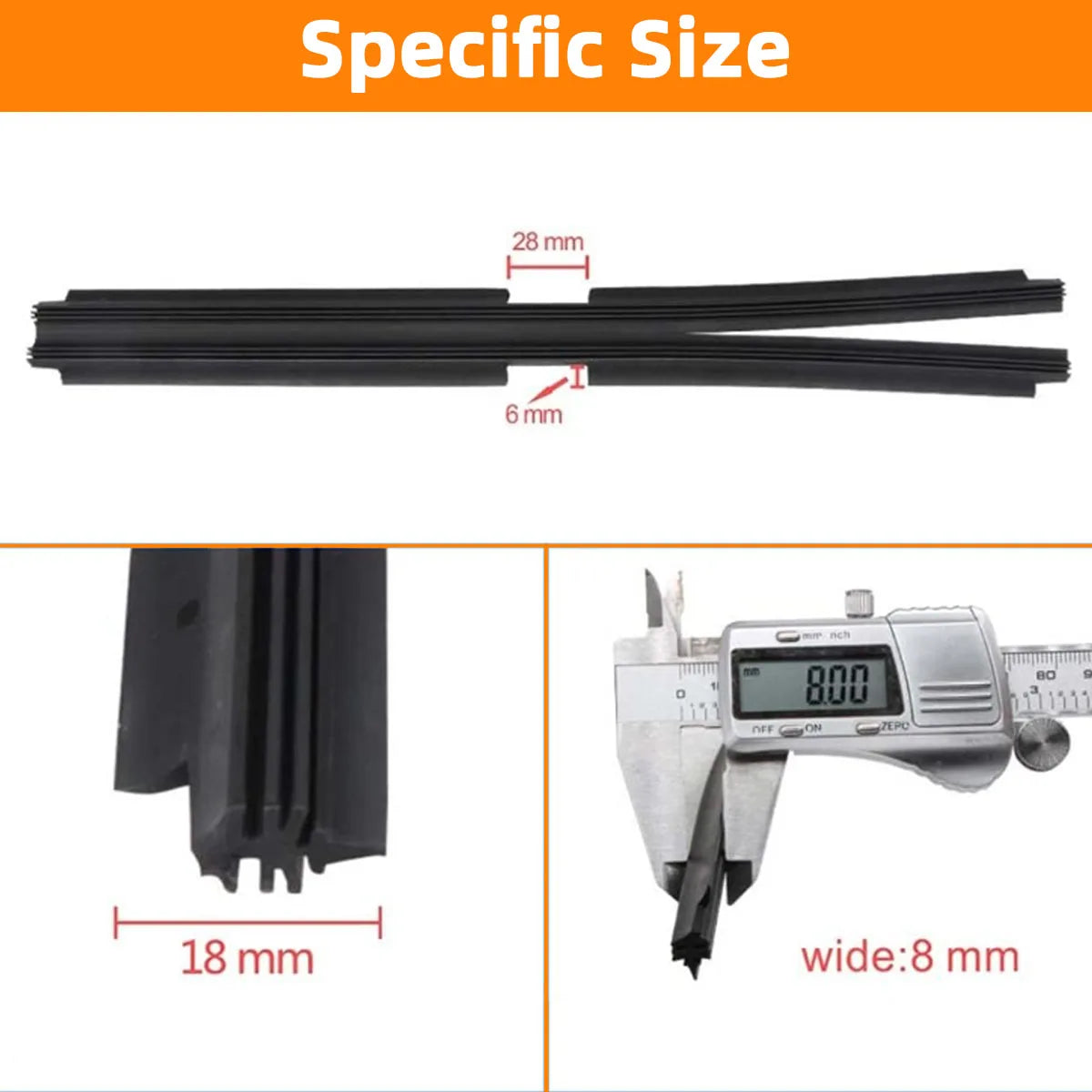 Natural Rubber Windshield Wiper Blade Refill Strip - 5