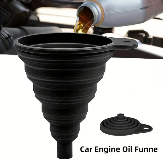 Portable Foldable Silicone Funnel for Car Oil and Fluid Changes