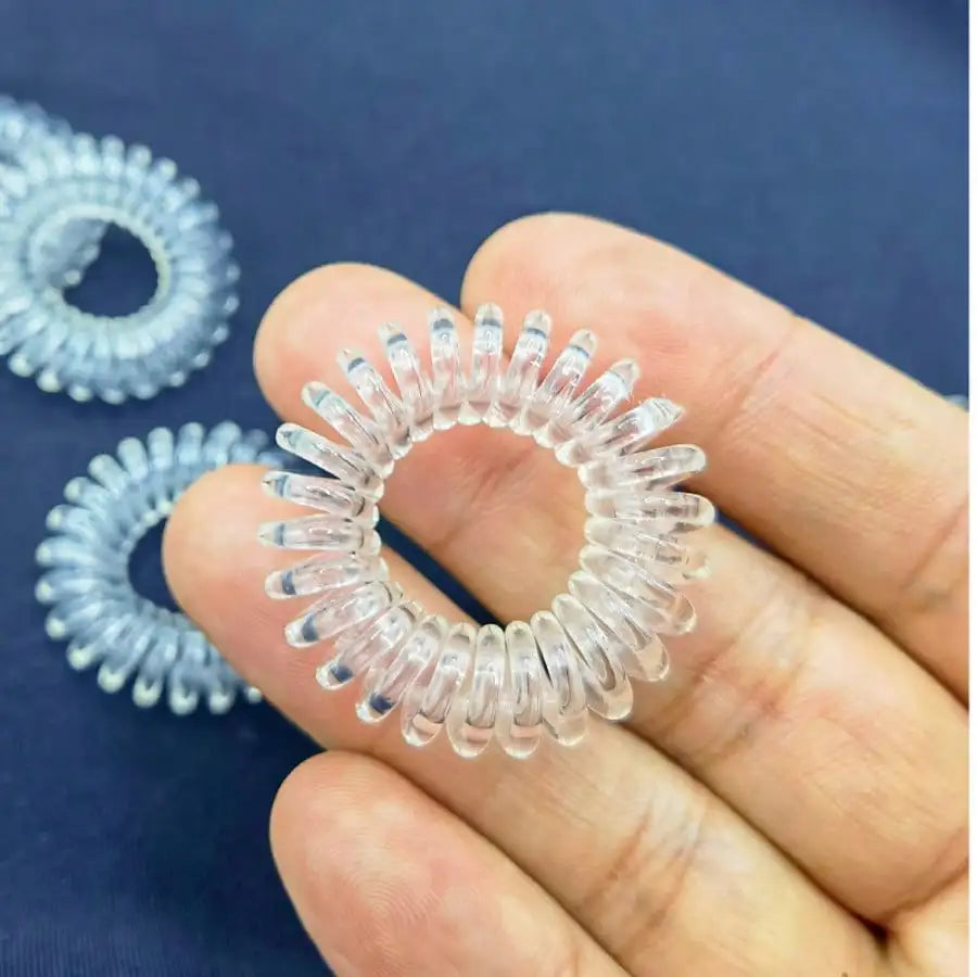 100PCS Telephone Wire Hair Ties Elastic Spiral Ponytail Holders