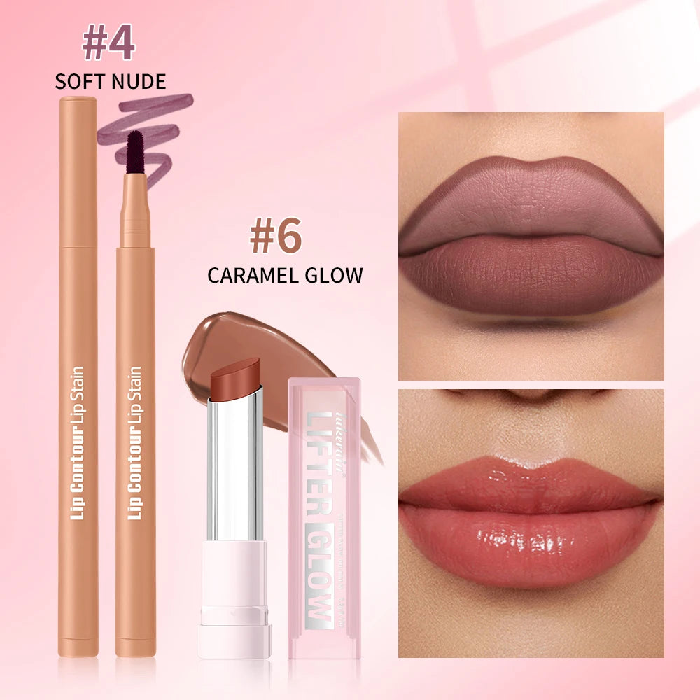 Hydrating Lip Liner and Moisturizing Balm Makeup Set - 10