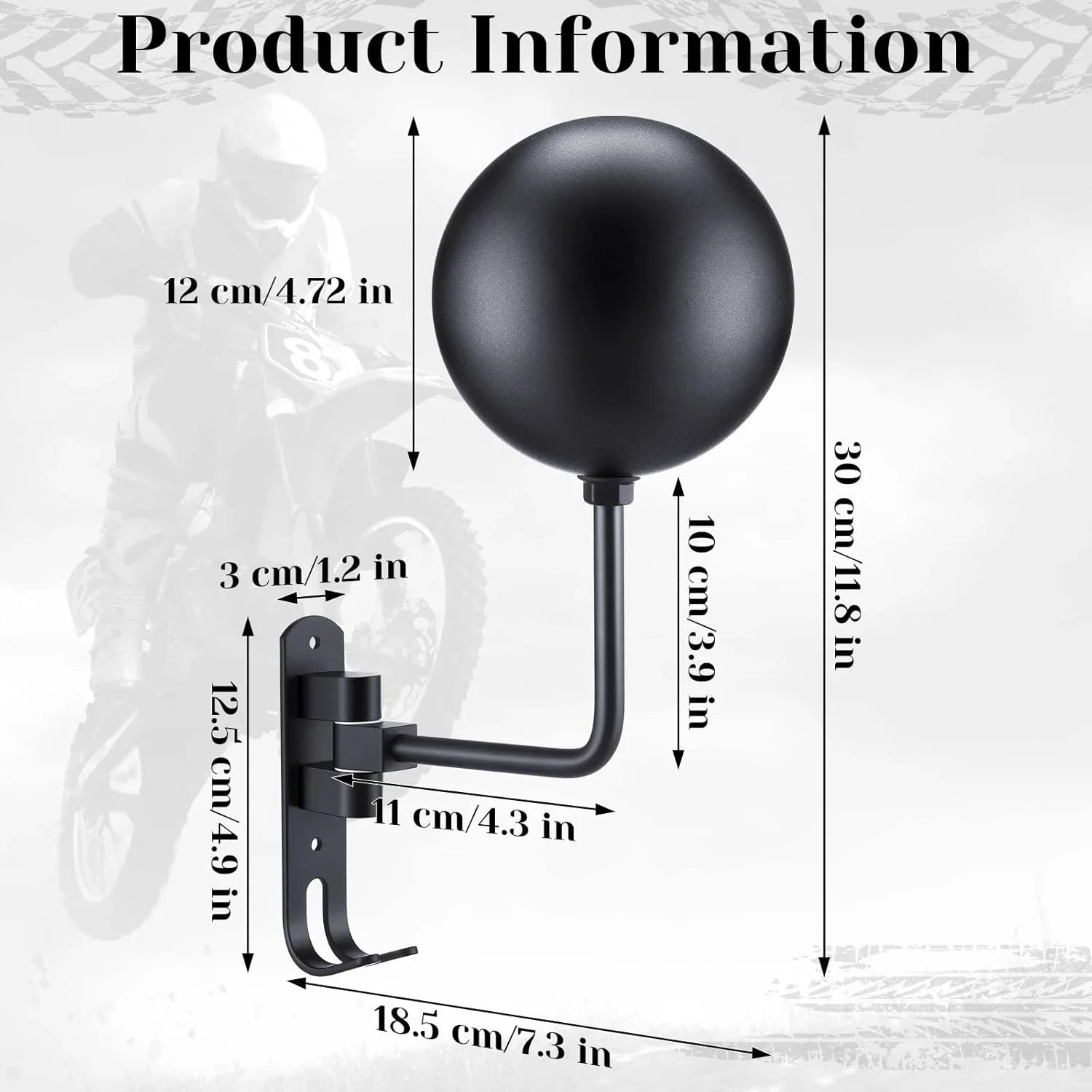 180° Rotating Wall-Mount Helmet Holder Rack - 2