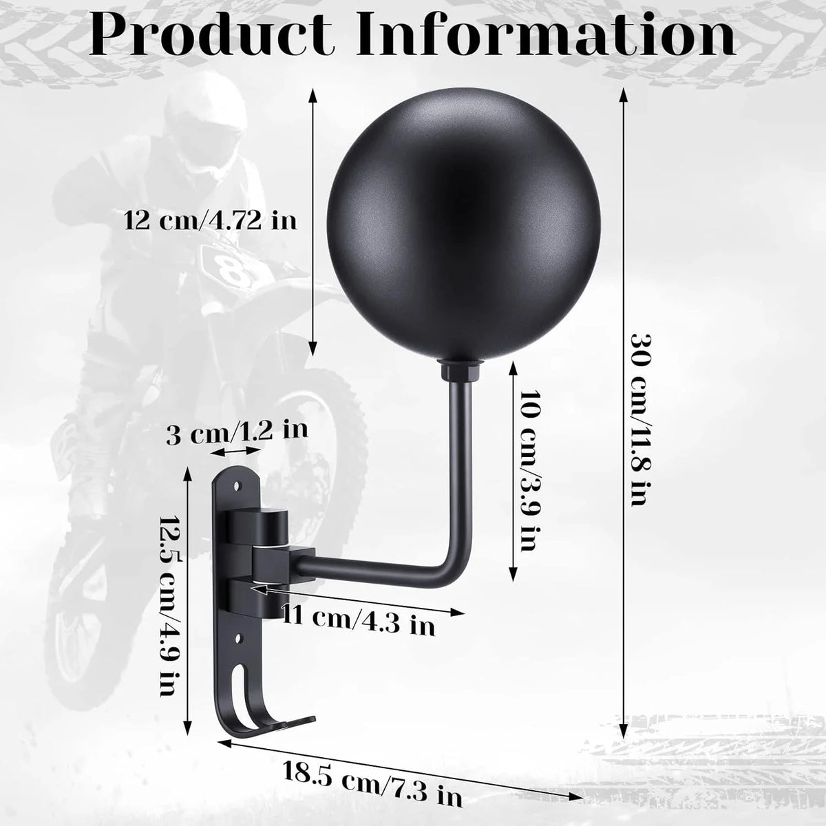 180° Rotating Wall-Mount Helmet Holder Rack