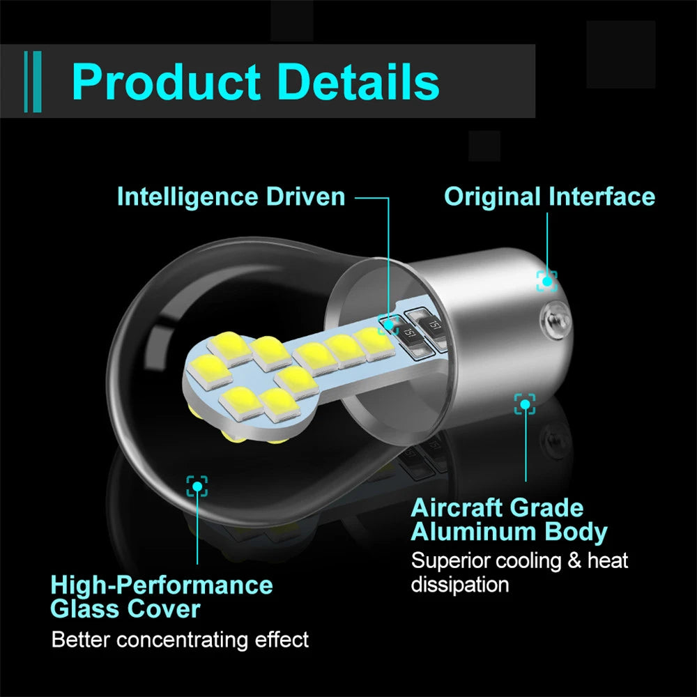 Bright LED Replacement Car Signal and Brake Light Bulb - 10
