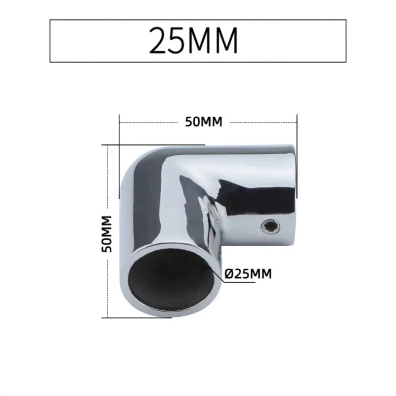 Stainless Steel 2-Way Boat Rail Elbow Pipe Connector - 7