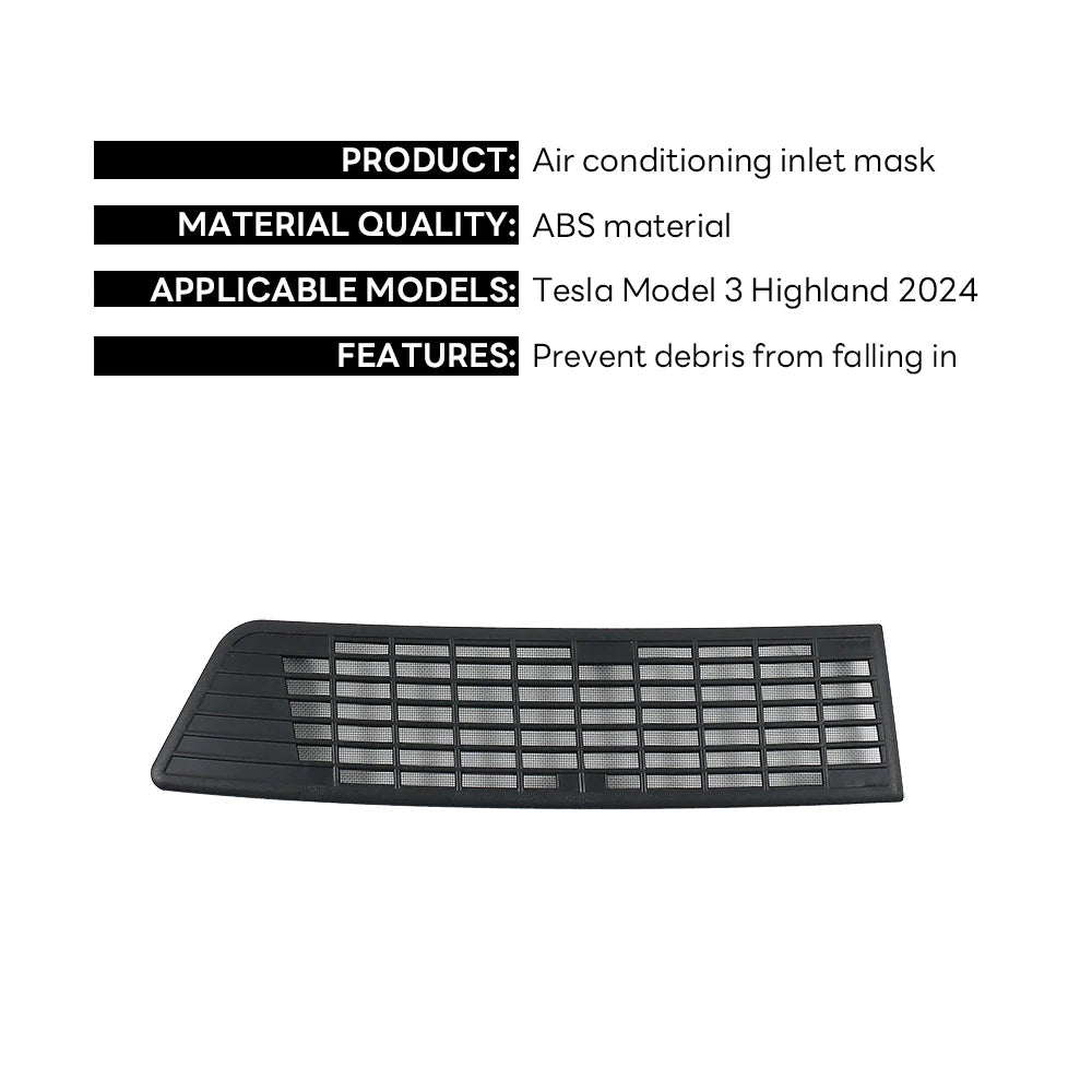 Lower Bumper Anti-Insect Mesh Grille for Model 3 Highland