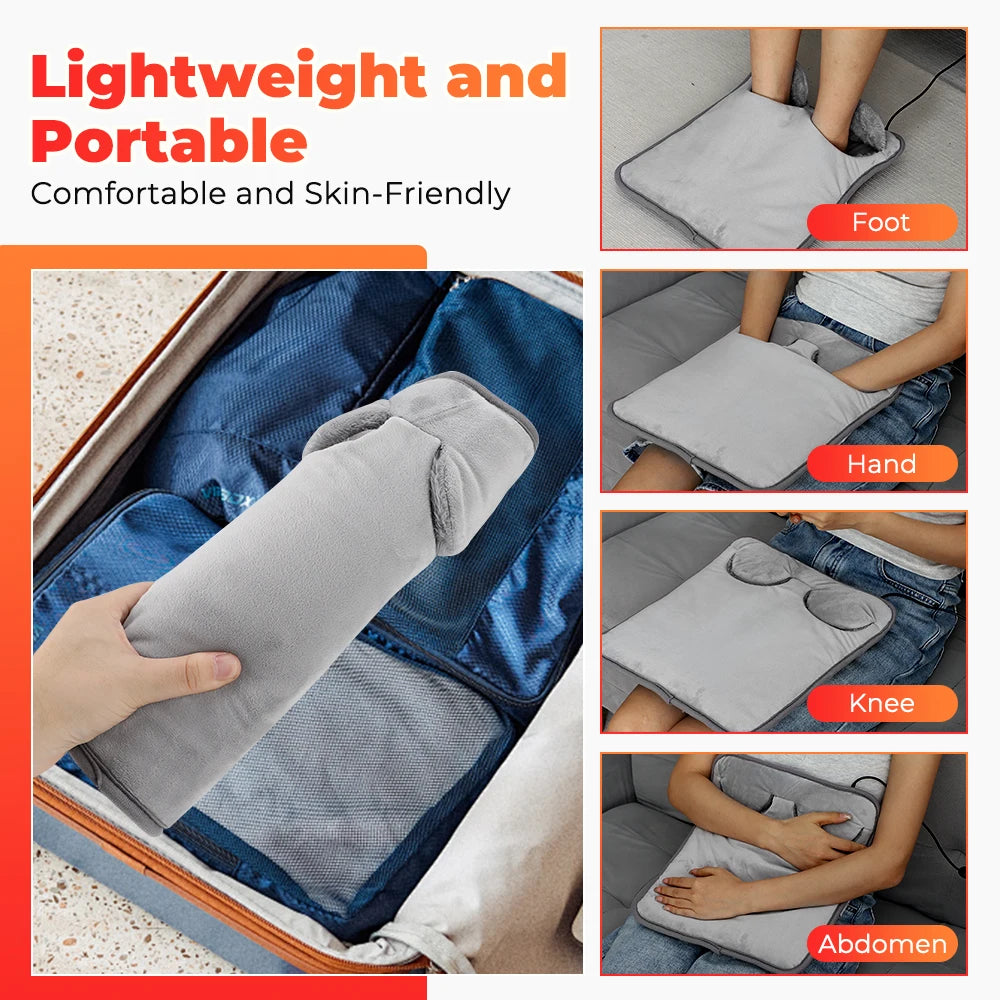 USB Heated Foot Warmer with Adjustable Heat and Timer Settings - 6
