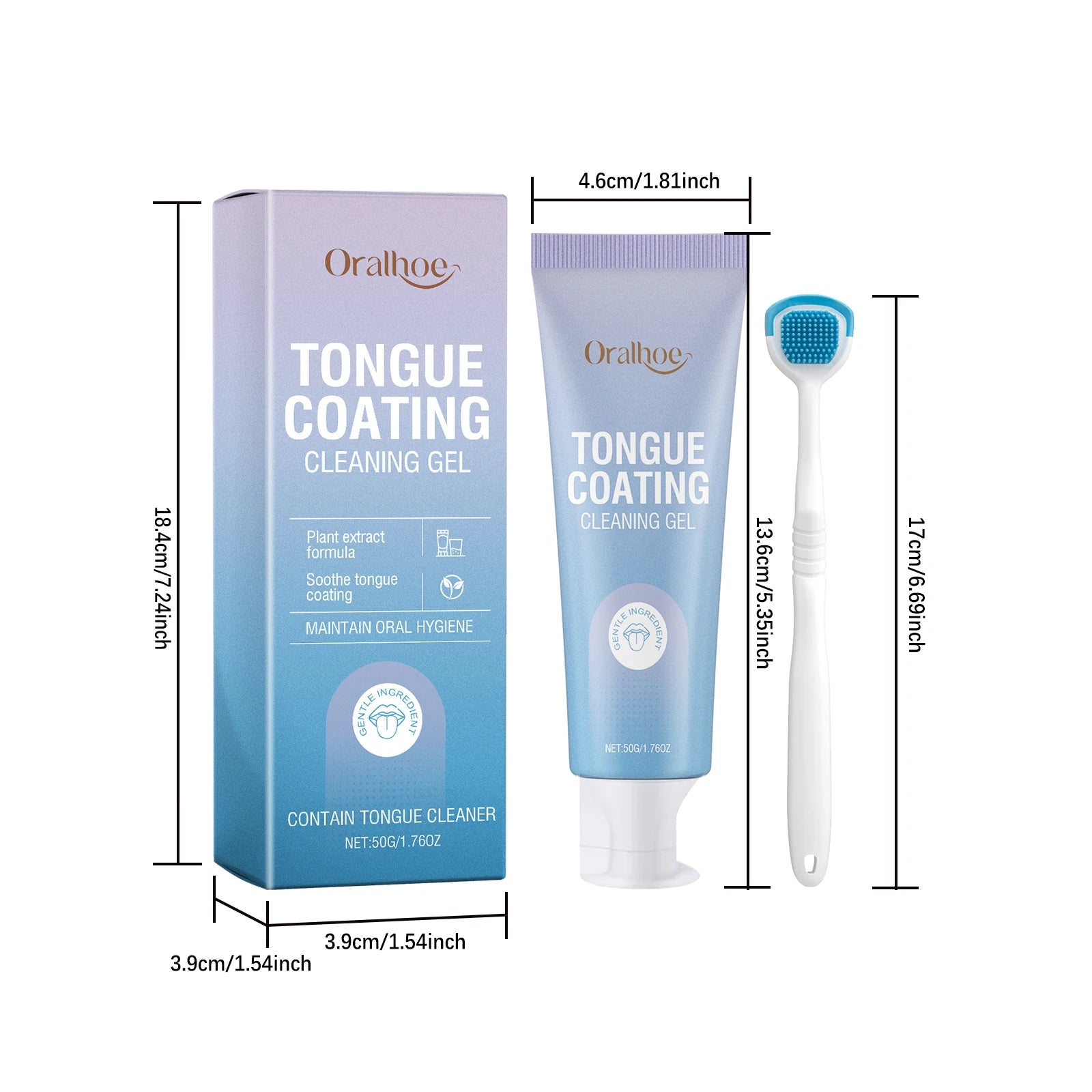 Tongue Cleaning Gel and Scraper Set for Fresh Breath - 8