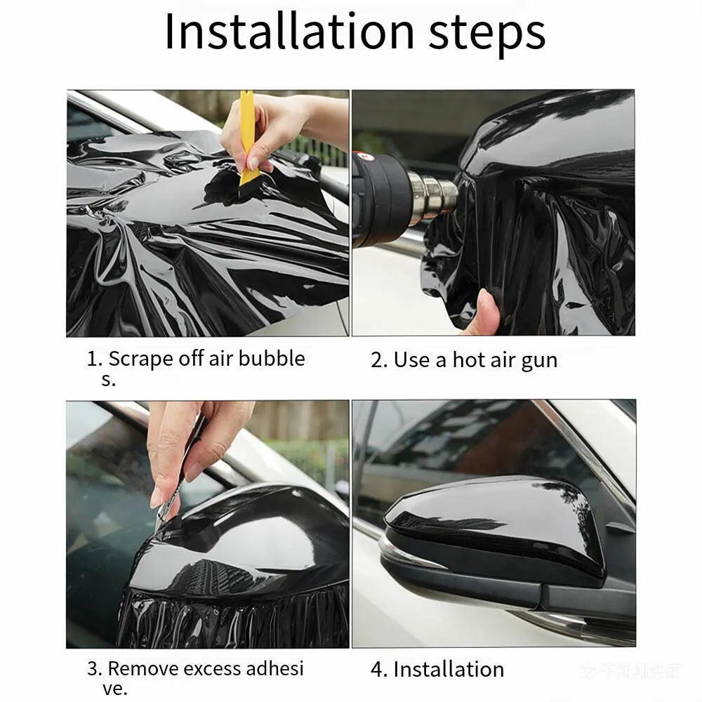 Glossy Carbon Fiber Vinyl Wrap for Car Exterior and Interior - 11
