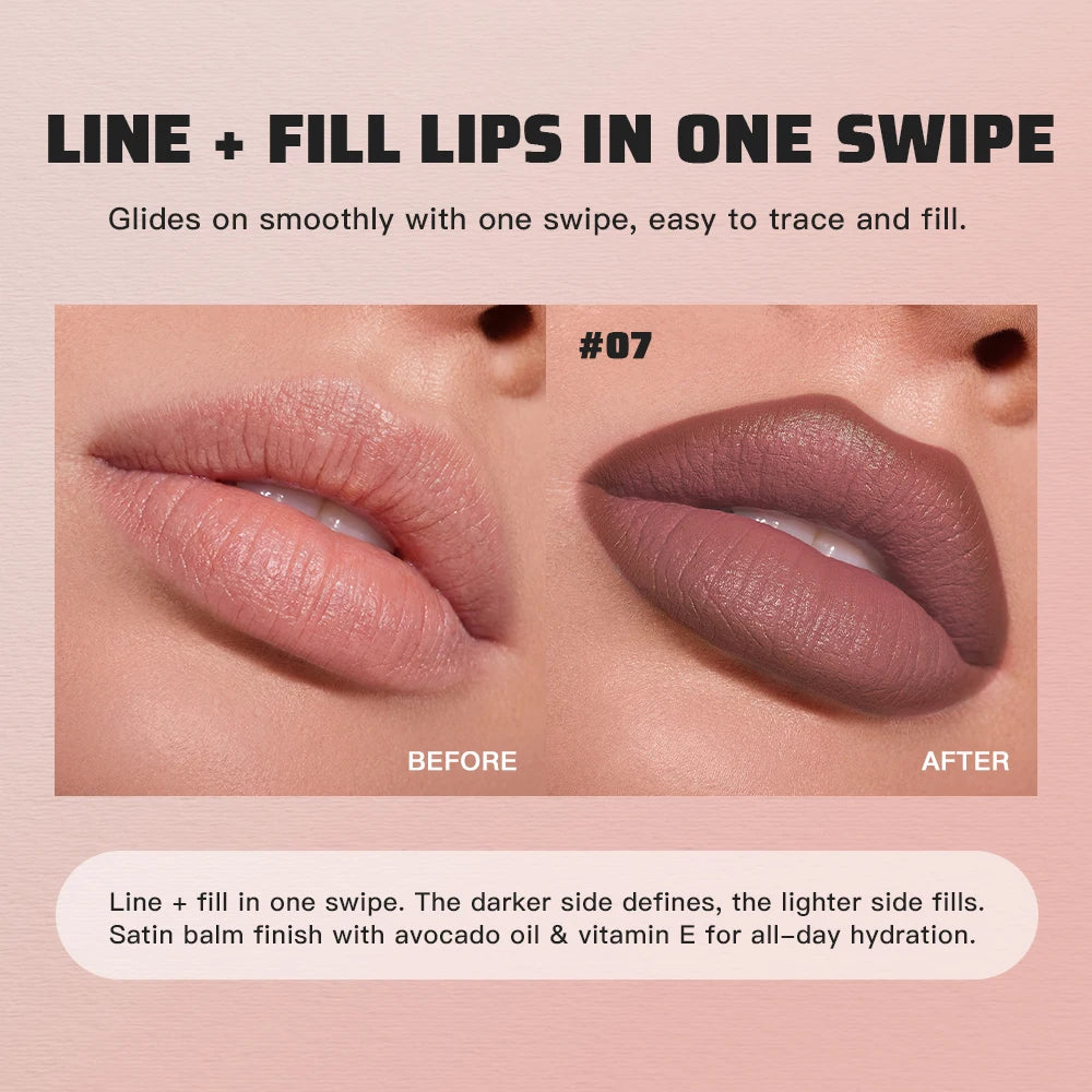 2-in-1 Matte Velvet Lip Liner and Hydrating Lip Gloss