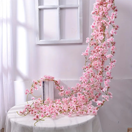 Artificial Cherry Blossom Garland for Home and Wedding Decor
