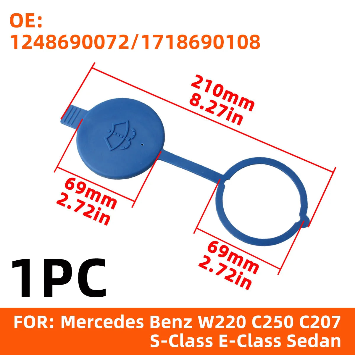 Replacement Windshield Washer Fluid Reservoir Tank Cap