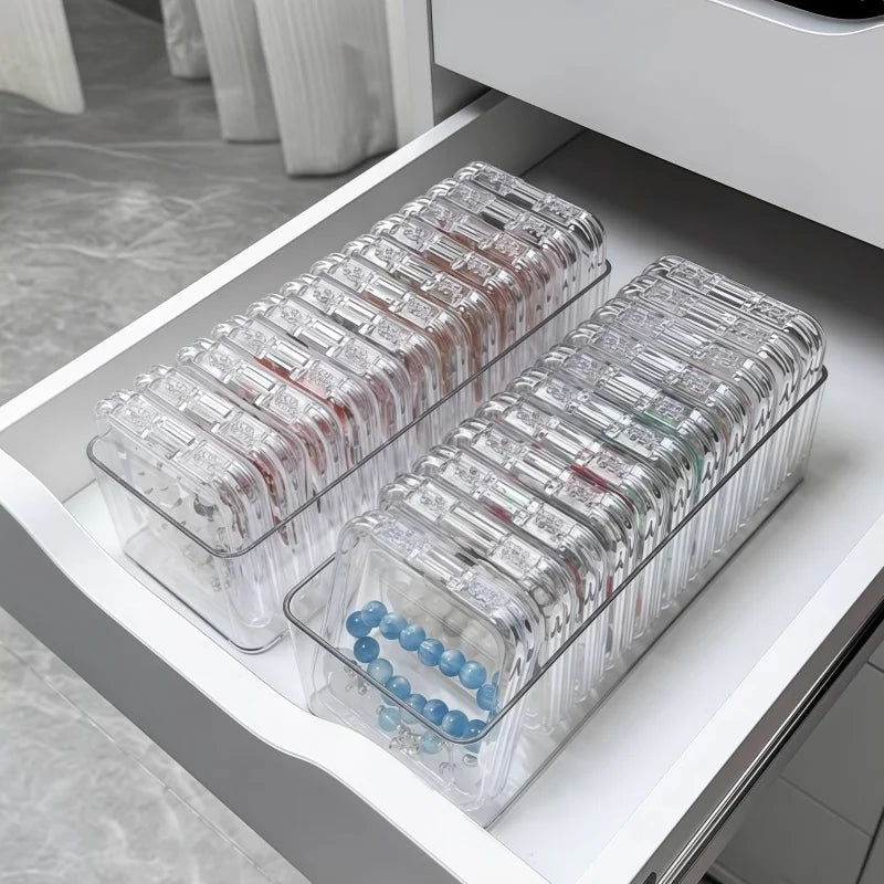 10Pcs Clear Stackable Storage Boxes for Jewelry and Crystal Bracelets - 13