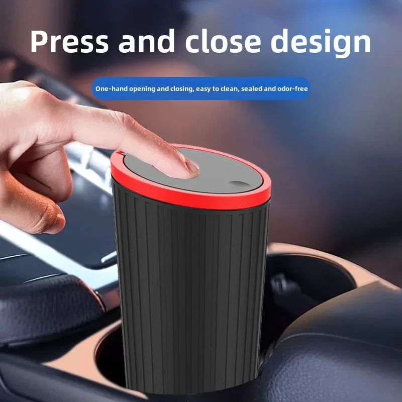 Portable Car Trash Bin Auto Garbage Can Interior Organizer Storage Bucket