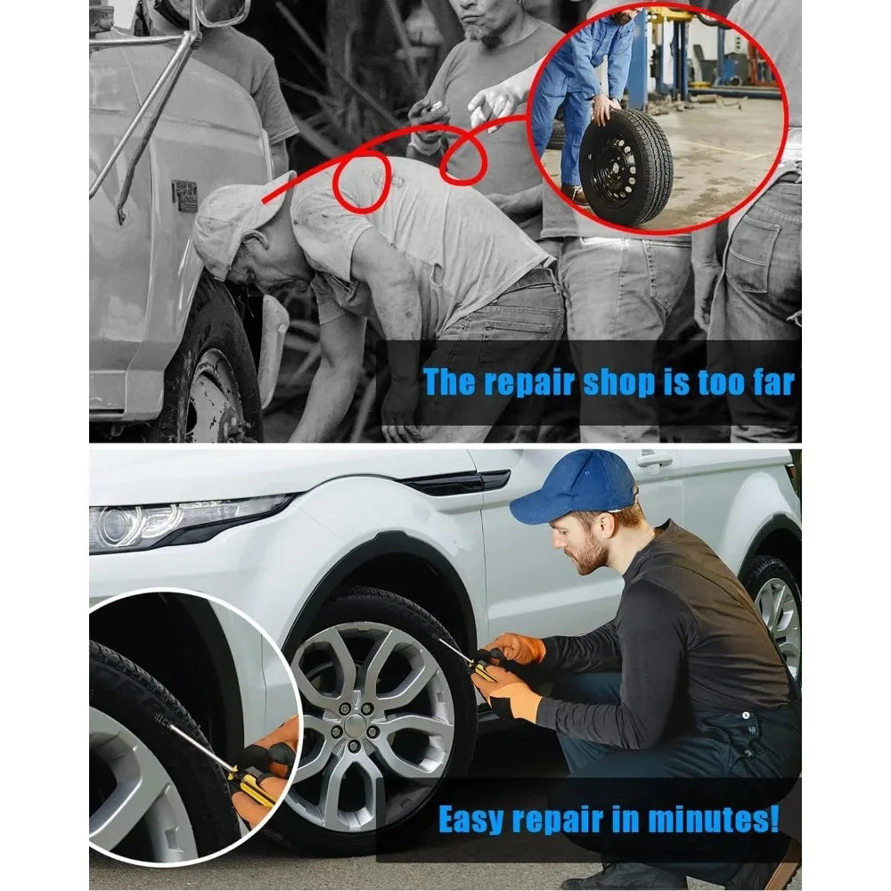 Quick Tire Puncture Repair Kit for Cars and Motorcycles