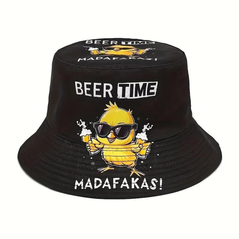 Reversible Duck Graphic Bucket Hat for Outdoor Casual Wear - 3