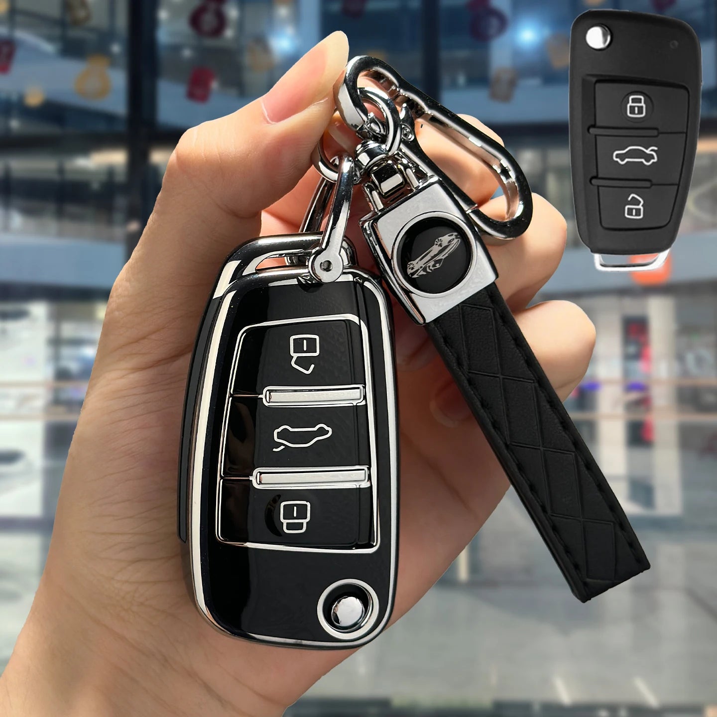 Protective TPU Flip Key Fob Cover for Audi - 1