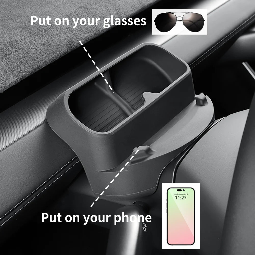 Steering Wheel Phone and Sunglasses Holder for Tesla - 6