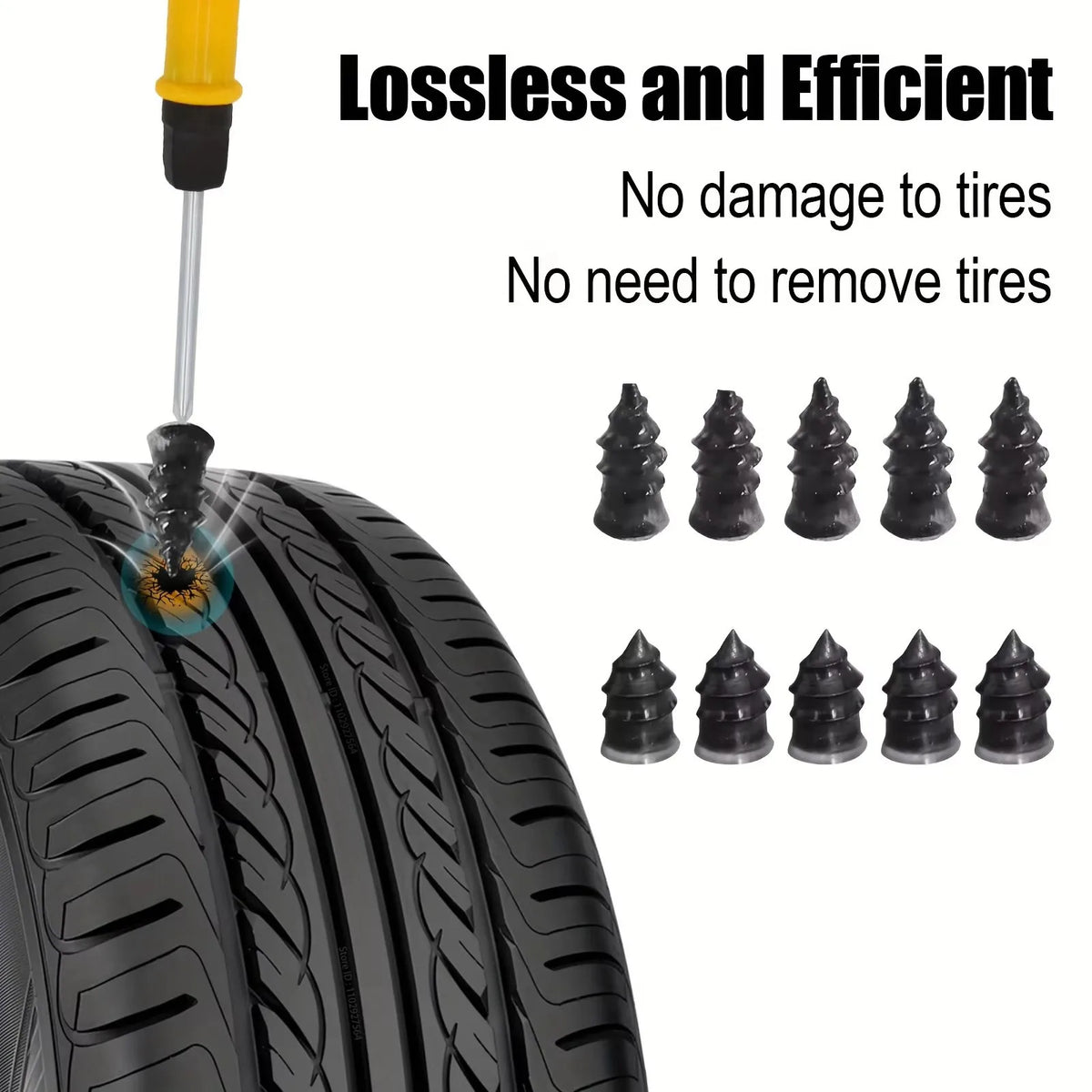 Emergency Tire Puncture Repair Kit for Cars and Motorcycles