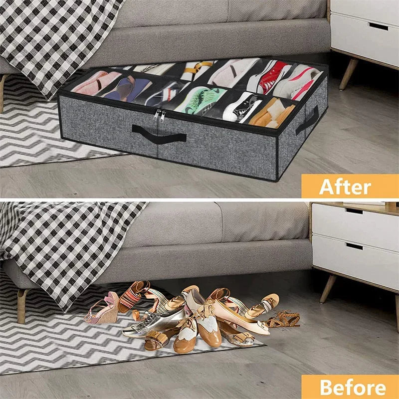 Under Bed Shoe Storage Organizer for 12 Pairs - 4