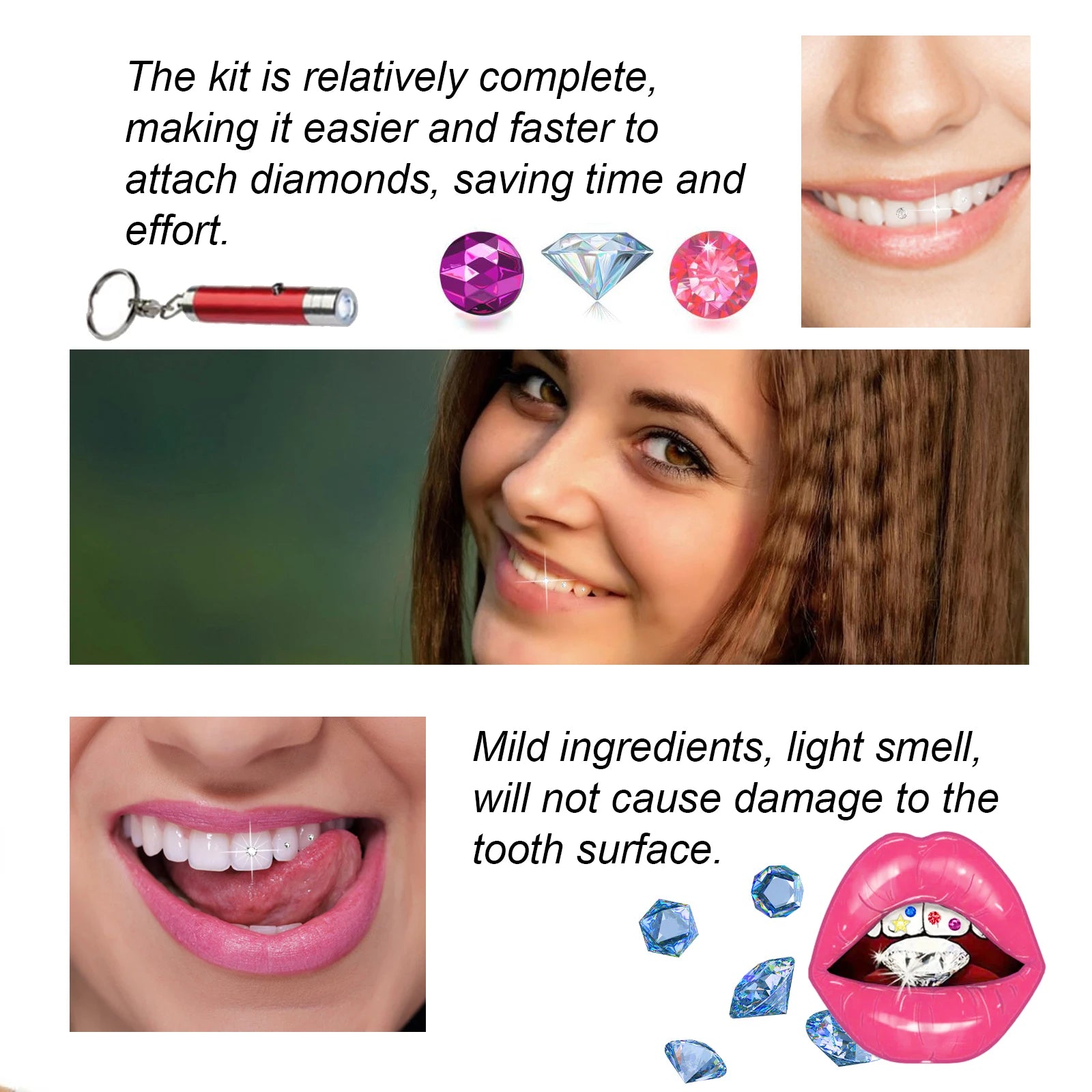 DIY Crystal Tooth Gem Jewelry Decoration Kit - 16