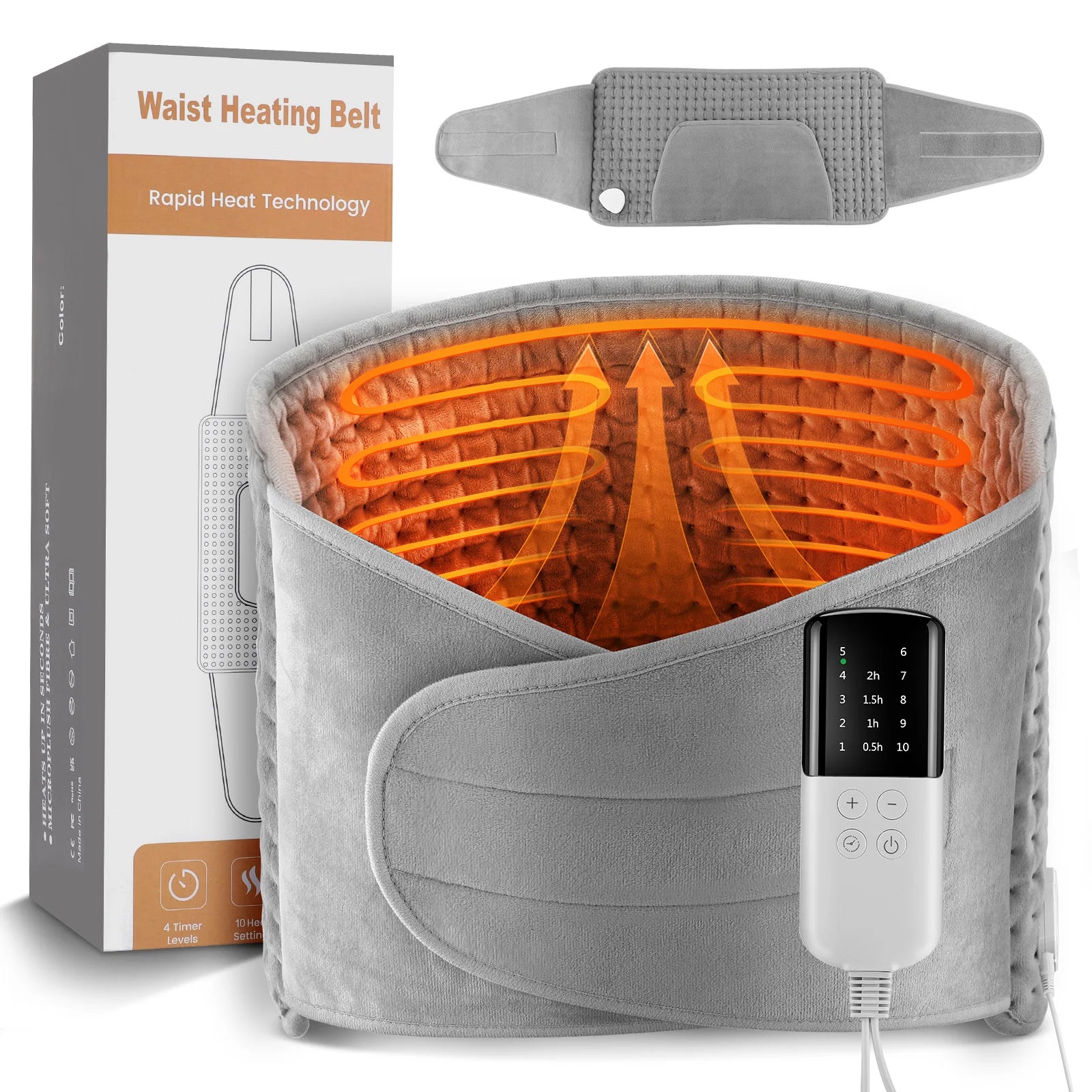 Electric Heated Waist Wrap with Hand Pockets and Timer - 16